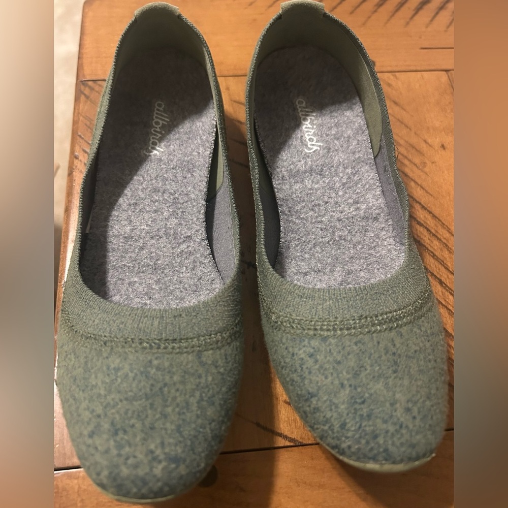Allbirds Women's Wool Ballet Flats in Olive Green